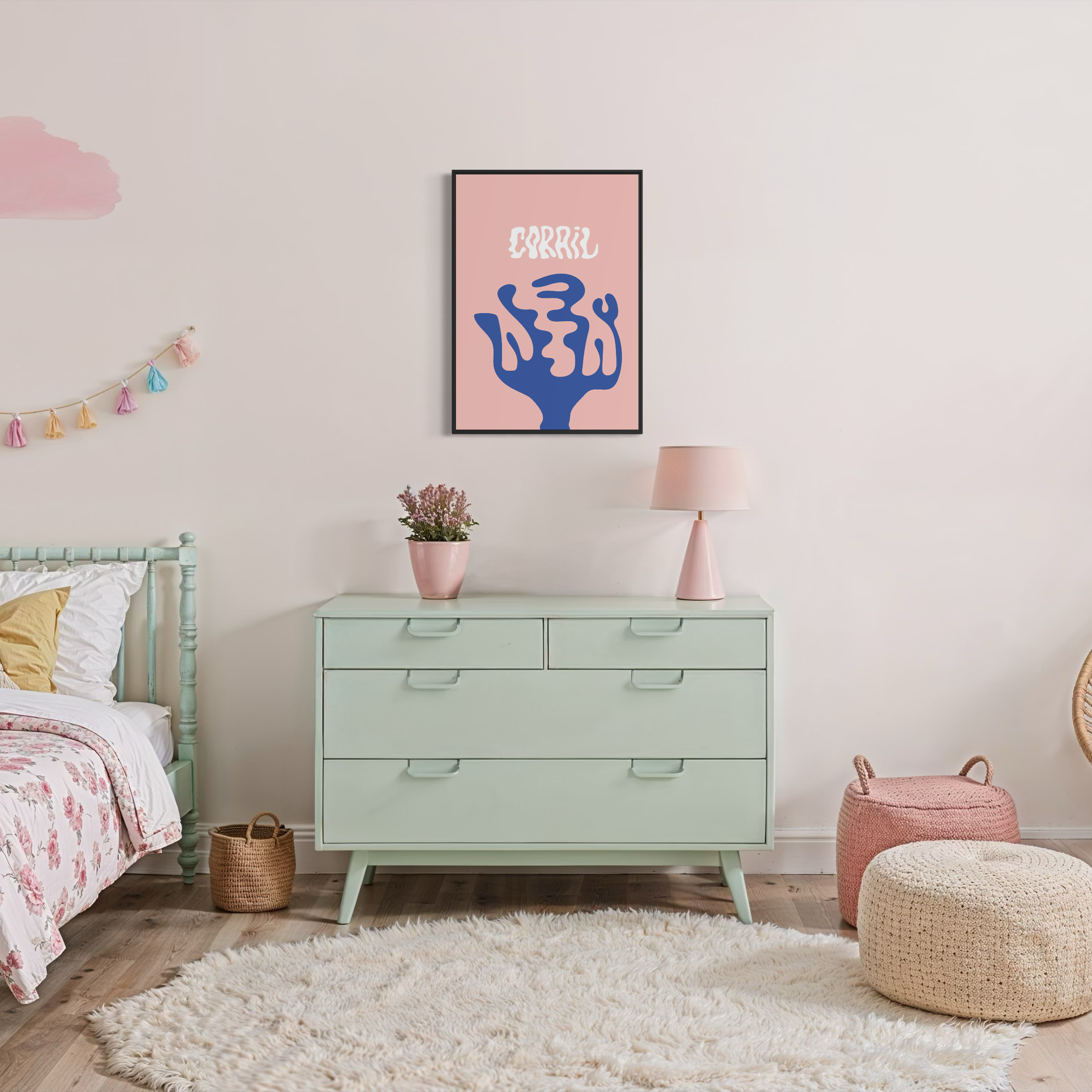 affiche corail rose affiche corail rose